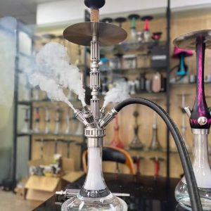 German premium stainless steel hookah with brushed finish and minimalist design