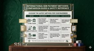 B2B international payment methods comparison: T/T wire transfer, L/C, and PayPal
