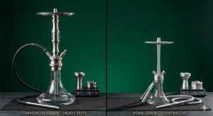 Commercial grade versus home grade hookah comparison showing structural strength differences