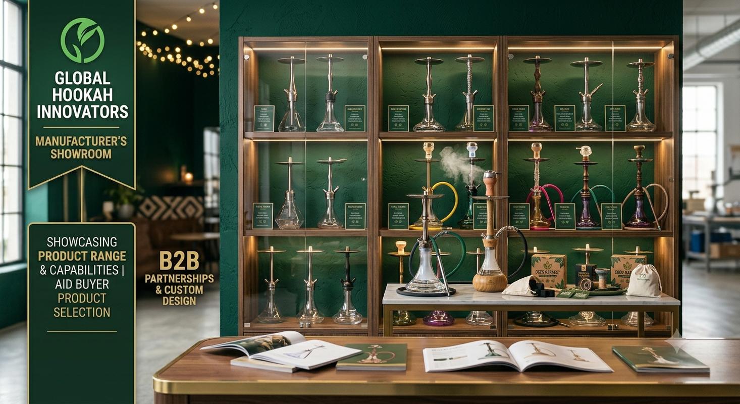 Factory showroom with sample hookah display for buyer evaluation