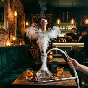 Instagram-style hookah bar photography showing high quality lighting and atmosphere