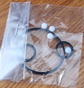 New versus worn grommets and O-rings showing elastic versus hardened deformed state