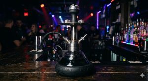 Nightclub heavy duty hookah with reinforced structure and tip-resistant design