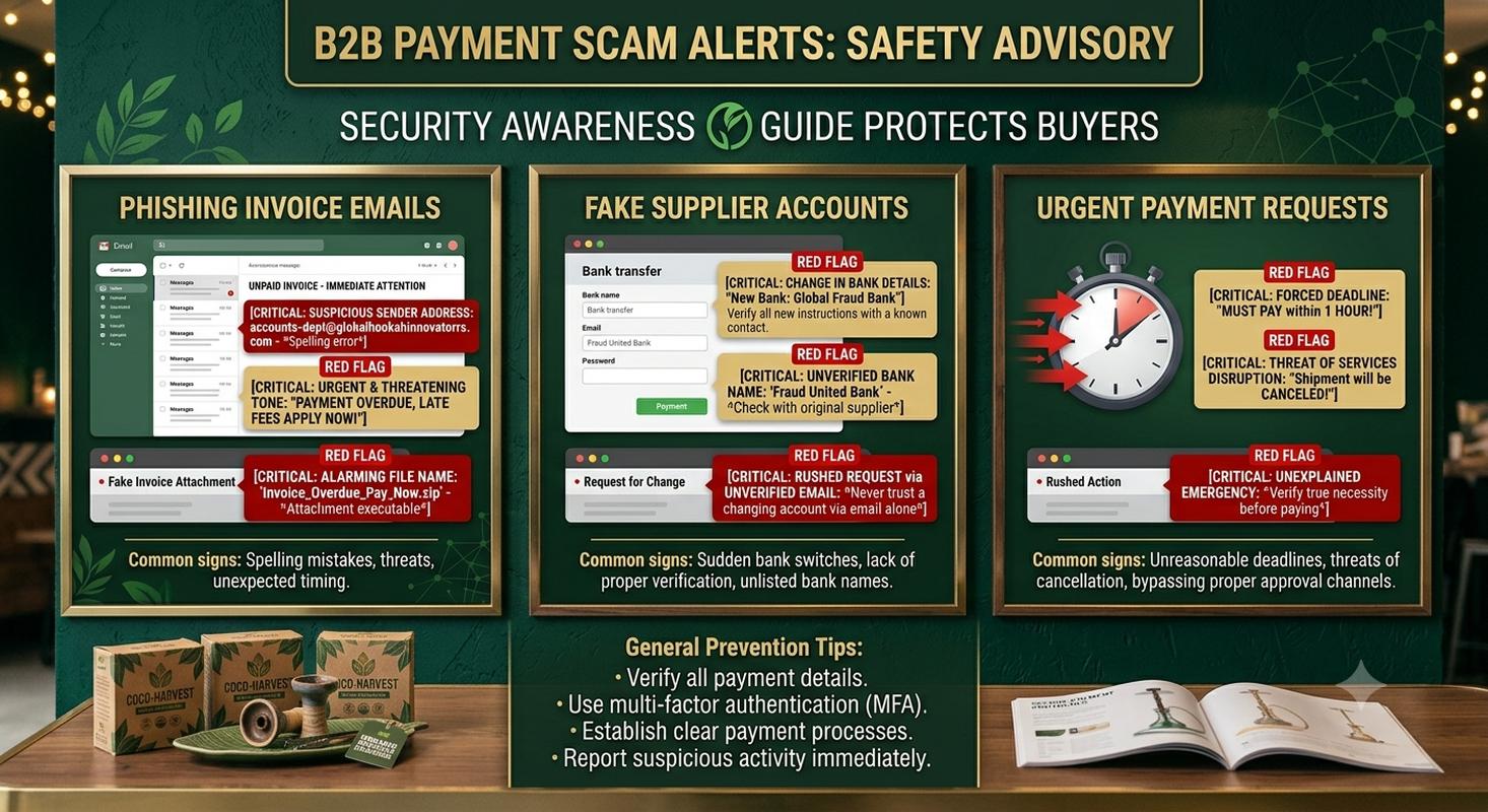 Payment security tips showing common international wire fraud warning signs