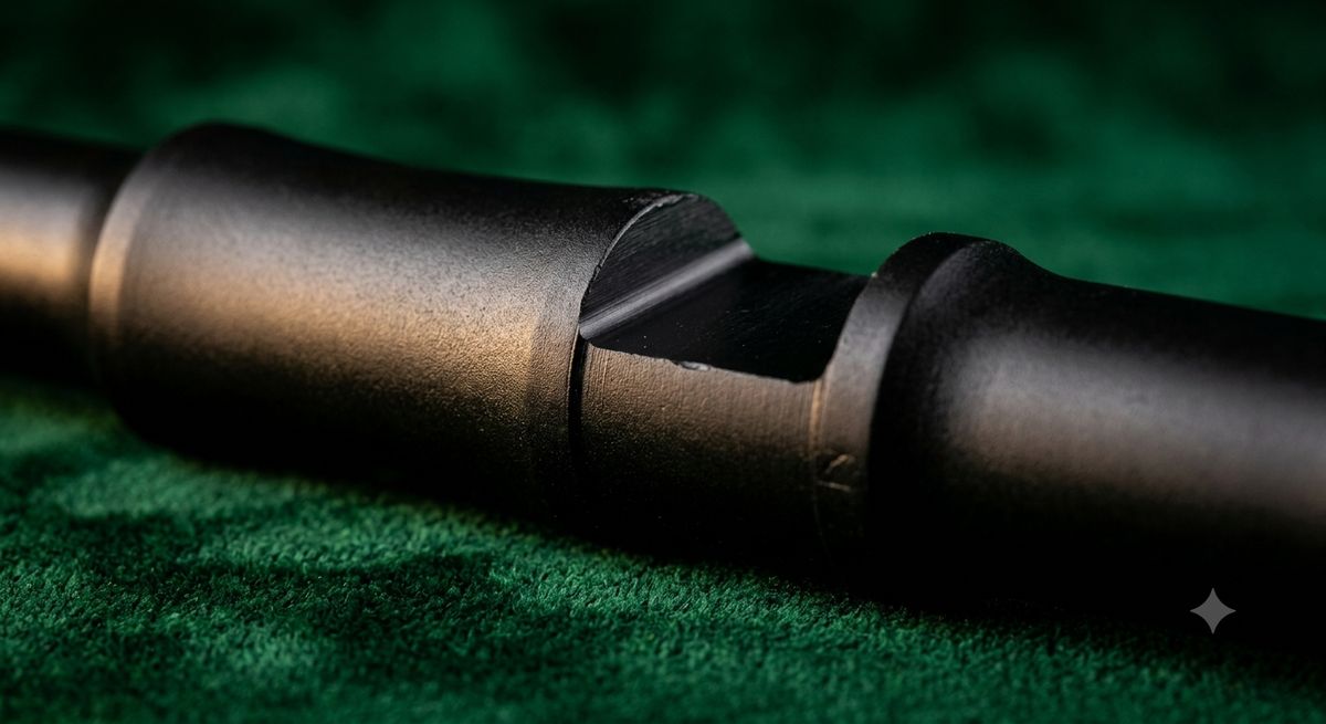 POM polyacetal black matte hookah stem showing lightweight chemical-resistant properties