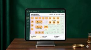 Shisha lounge POS system interface showing table layout and hookah order screen