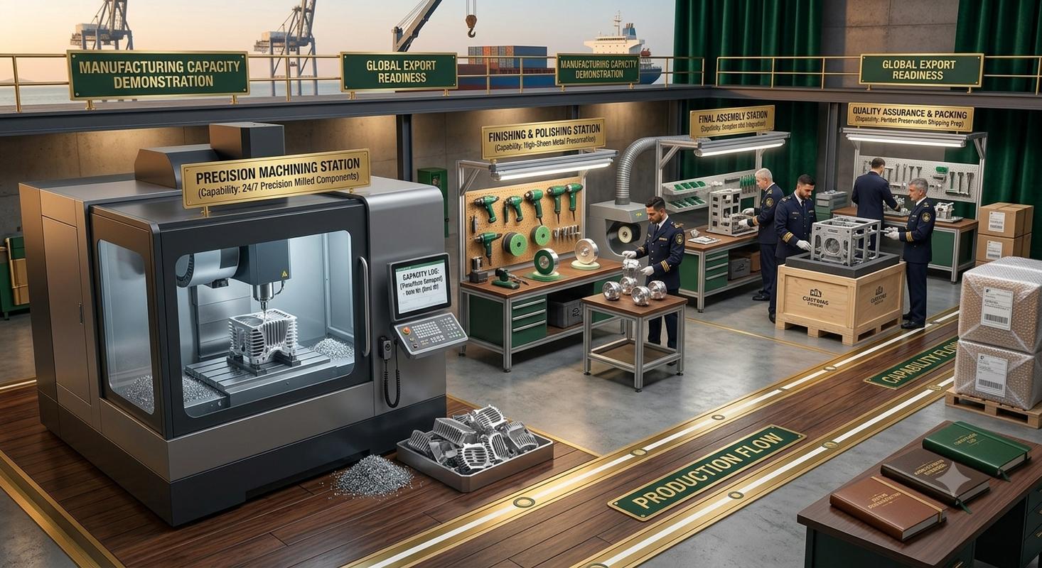 Supplier factory workshop showing CNC machining and polishing equipment