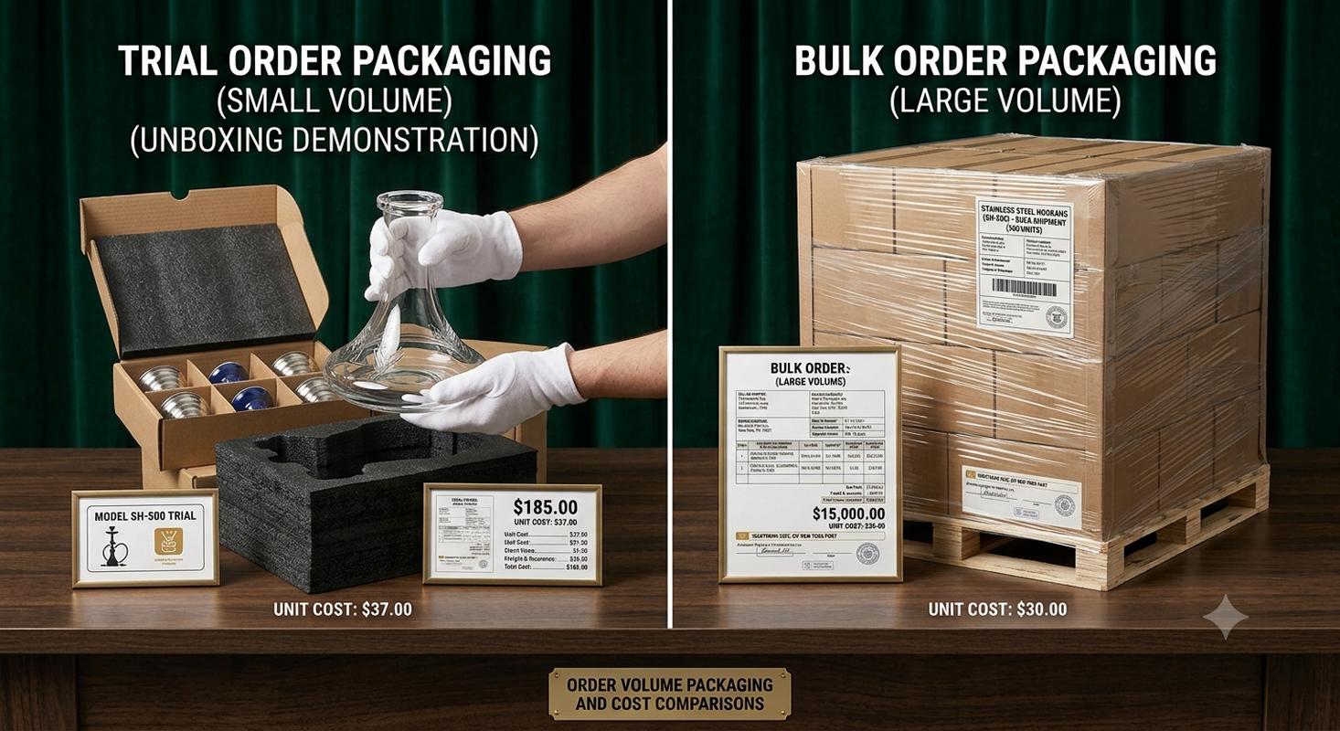 Unboxing intact glass base from professional packaging showing zero breakage