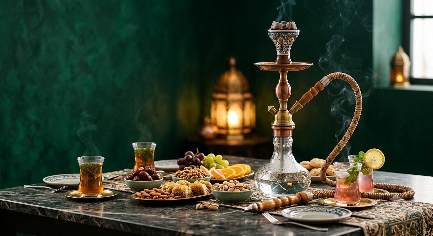 Sugary drinks and snacks paired with hookah to prevent smoking on empty stomach