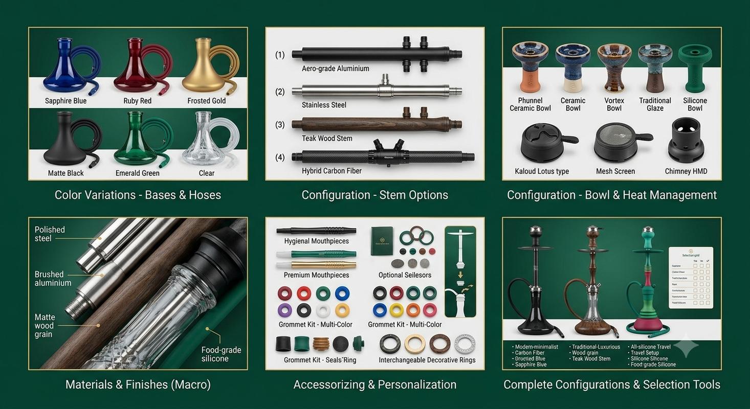 Sample order package containing multiple configurations and color references
