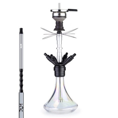 Detailed view of the CNC machined stem and custom handle design of Dum Magnum 2.0 Heavy Duty Hookah.